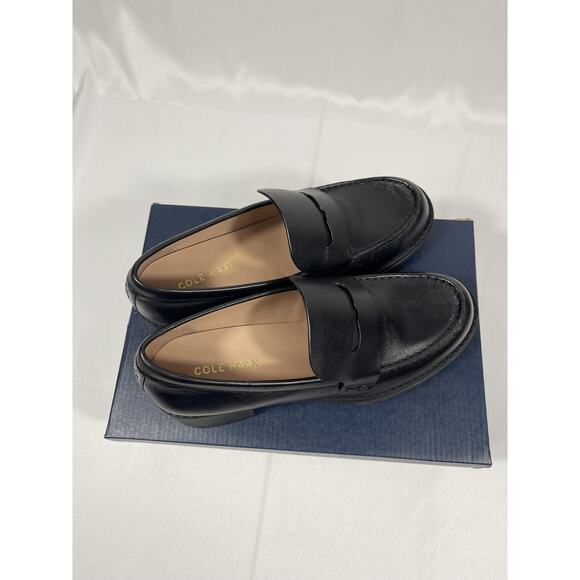 Cole Haan Camea Lug Loafer Shoes Women's Size 7 Black Leather Classic Penny Moc - Picture 3 of 6